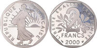 Frankreich 2 Francs Münze, Semeuse, Paris, Proof, UNZ+, Nickel -