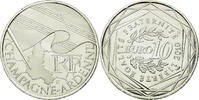 Frankreich 10 Euro Münze, Champagne-Ardenne, UNZ, Silber, KM:1651 -