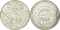 Frankreich 10 Euro Mayotte, UNZ, Silber, KM:1726 -