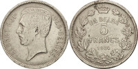 Belgien 5 Francs, 5 Frank Münze, SS, Nickel, KM:97.1 -