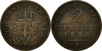 Deutsch Staaten 2 Pfennig Münze, PRUSSIA, Friedrich Wilhelm IV, Berlin -