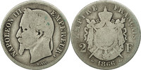Frankreich 2 Francs Münze, Napoleon III, Napoléon III, Bordeaux, SGE+ -