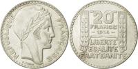 Frankreich 20 Francs Münze, Turin, Paris, SS+, Silber, KM:879 -