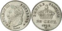 Frankreich 20 Centimes Münze, Napoleon III, Napoléon III, Strasbourg -