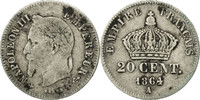Frankreich 20 Centimes Münze, Napoleon III, Napoléon III, Paris, S+ -