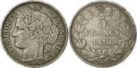 Frankreich 5 Francs Münze, Cérès, Bordeaux, S+, Silber, KM:818.2 -