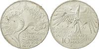 Bundesrepublik Deutschland 10 Mark Münze, Stuttgart, SS+, Silber -