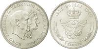Dänemark 5 Kroner Münze, Frederik IX, Copenhagen, UNZ, Silber, KM:852 -