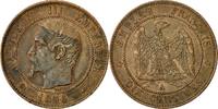 Frankreich 10 Centimes Münze, Napoleon III, Napoléon III, Paris, SS+ -
