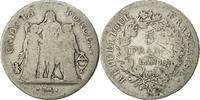Frankreich 5 Francs Münze, Union et Force, Bordeaux, S, Silber -