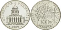 Frankreich 100 Francs Münze, Panthéon, Paris, STGL, Silber, KM:951.1 -