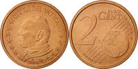Vatikanstadt 2 Euro Cent Münze, John Paul II, Rome, STGL, Copper Plated -