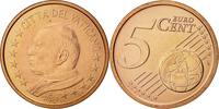Vatikanstadt 5 Euro Cent Münze, John Paul II, Rome, STGL, Copper Plated -