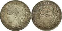 Frankreich 20 Centimes Münze, Cérès, Paris, VZ+, Silber, KM:758.1 -