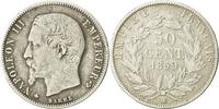 Frankreich 50 Centimes Münze, Napoleon III, Strasbourg, S+, KM 794.2 -