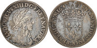 Frankreich 1/12 ECU, 10 Sols Münze, Louis XIII, 1/12 Écu, 1er poinçon de Warin, buste drapé -