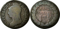 Frankreich 5 Centimes Münze, Dupré, Lille, SGE+, Bronze, KM:640.11 -