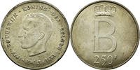 Belgien 250 Francs, 250 Frank Münze, Brussels, SS+, Silber, KM:158.1 -