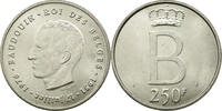 Belgien 250 Francs, 250 Frank Münze, SS+, Silber, KM:157.1 -