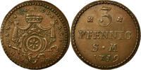 Deutsch Staaten 3 Pfennig, Dreier Münze, MAINZ, Johann Friedrich Karl -