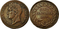 Monaco 5 Centimes, Cinq Münze, Honore V, SS+, Cast Brass -