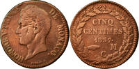 Monaco 5 Centimes, Cinq Münze, Honore V, S+, Cast Brass -