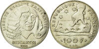 Frankreich 100 Francs Münze, Descartes, Paris, VZ, Silber, KM:996 -
