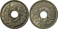 Frankreich 25 Centimes Münze, Lindauer, VZ, Nickel, KM:867, Gadoury:379 -