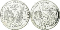 Frankreich 100 Francs Münze, 8 mai 1945, ESSAI, STGL, Silber -