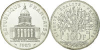 Frankreich 100 Francs Münze, Panthéon, Paris, STGL, Silber, KM:951.1 -