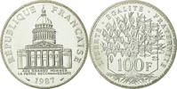 Frankreich 100 Francs Münze, Panthéon, Paris, STGL, Silber, KM:951.1 -