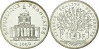 Frankreich 100 Francs Münze, Panthéon, Paris, STGL, Silber, KM:951.1 -