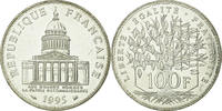 Frankreich 100 Francs Münze, Panthéon, Paris, STGL, Silber, KM:951.1 -