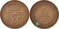 Dänemark 5 Öre Münze, Frederik VIII, Copenhagen, SS, Bronze, KM:806 -