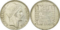 Frankreich 20 Francs Münze, Turin, Paris, VZ, Silber, KM:879 -