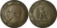 Frankreich 10 Centimes Münze, Napoleon III, Bordeaux, SGE+ -