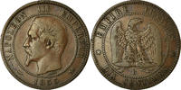 Frankreich 10 Centimes Münze, Napoleon III, Rouen, S+ -