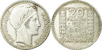 Frankreich 20 Francs Münze, Turin, Paris, SS+, Silber, KM:879 -