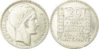 Frankreich 20 Francs Münze, Turin, Paris, VZ, Silber, KM:879 -