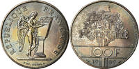 Frankreich 100 Francs Münze, Droits de l'Homme, VZ+, Silber, KM:970 -