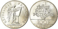 Frankreich 100 Francs Münze, Droits de l'Homme, VZ+, Silber, KM:970 -