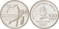 Frankreich 100 Francs Münze, STGL, Silber, KM:980 -