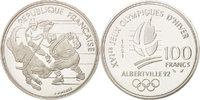 Frankreich 100 Francs Münze, STGL, Silber, KM:993 -