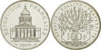 Frankreich 100 Francs Münze, Panthéon, Paris, STGL, Silber, KM:951.1 -