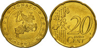 Monaco 20 Euro Cent UNZ, Messing, KM:171 -