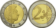Luxemburg 2 Euro STGL, Bi-Metallic, KM:82 -