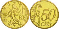 Frankreich 50 Euro Cent Münze, STGL, Messing, KM:1287 -