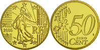 Frankreich 50 Euro Cent Münze, STGL, Messing, KM:1287 -