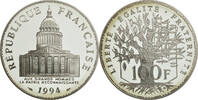 Frankreich 100 Francs Münze, Panthéon, Paris, STGL, Silber, KM:951.1 -