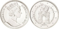 Gibraltar 14 Ecus Münze, Elizabeth II, STGL, Silber, KM:495 -